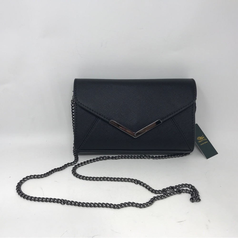 Dexmay Envelope Clutch, OS - Faux Leather - Black